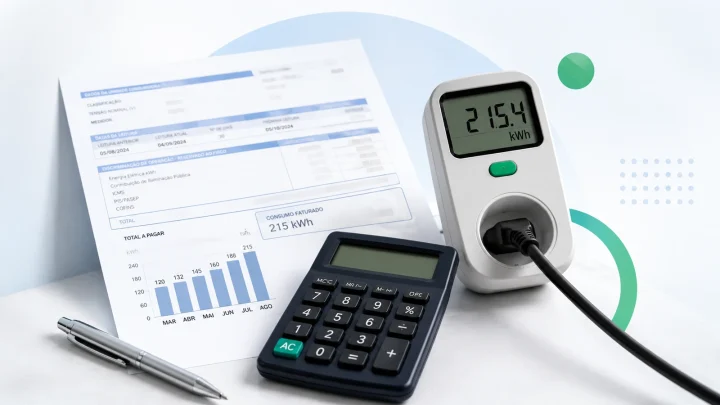 Como saber o consumo mensal de energia em kWh pela conta de luz