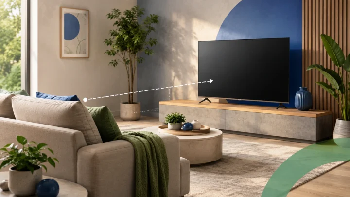 Qual tamanho de TV ideal para a distância do sofá?