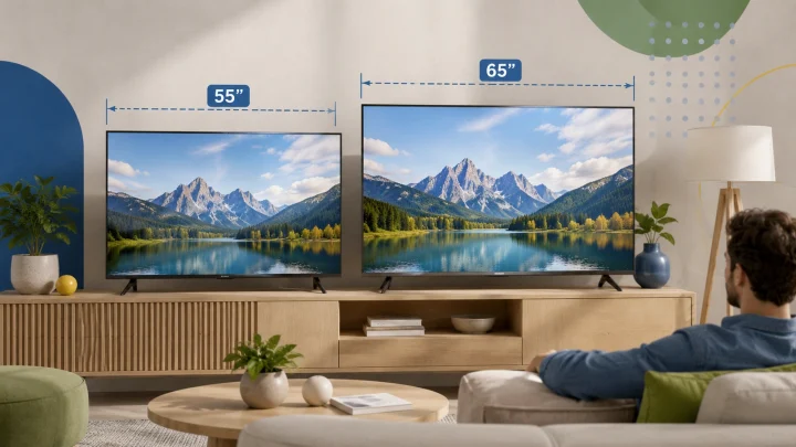 TV 55 ou 65 polegadas: qual escolher para sua sala?