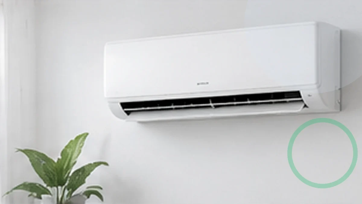 Ar-condicionado split instalado em sala clara, representando dimensionamento de BTUs pelo tamanho do ambiente